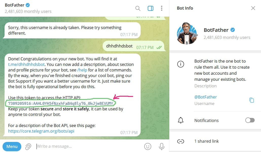 telegram api